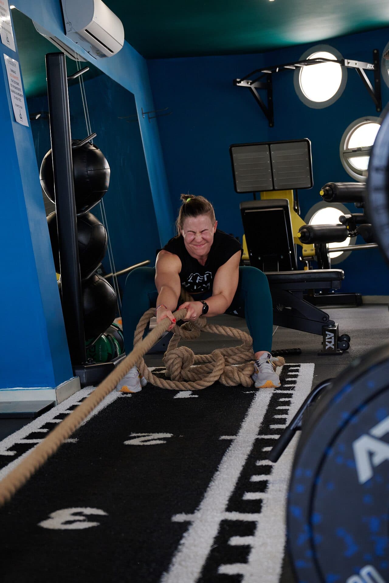 Rope pull sled drill