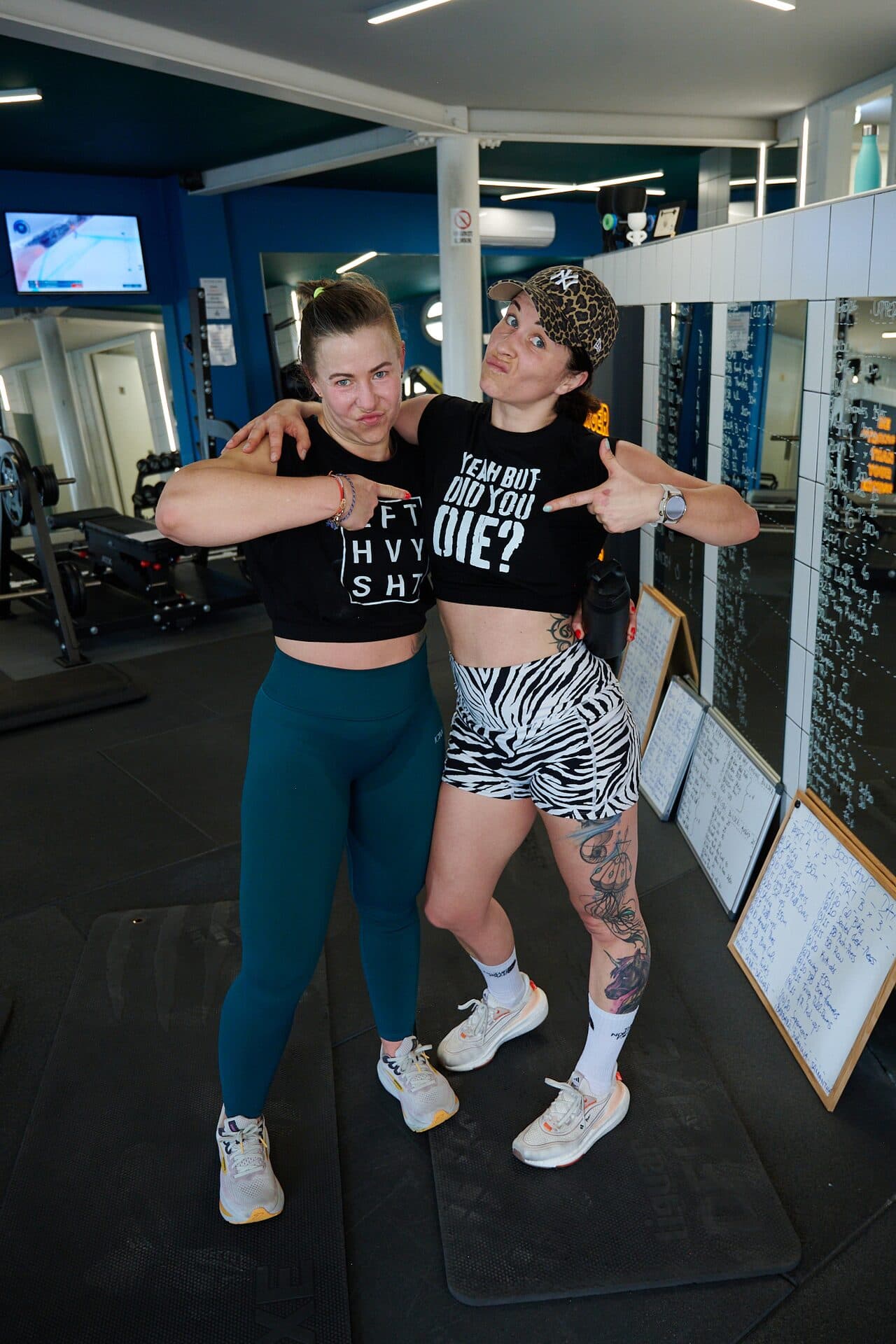 Two VO2 Hyrox athletes posing after a session